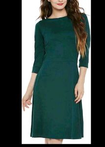 Elegant  Green A-Line Dress