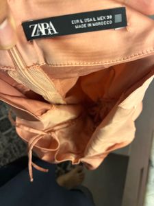 Zara L size Satin Dress with cutout corsetry