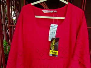 New Fusion Pink Embroidered Top