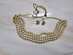 Elegant Pearl Necklace &amp; Earring Set