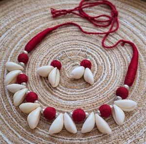 Boho Seashell & Bead Necklace Set