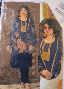 Stylish Navy Blue Kurta Set