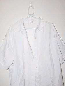 Oversized White Button-Up Shirt