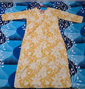 Yellow Floral Print Kurta