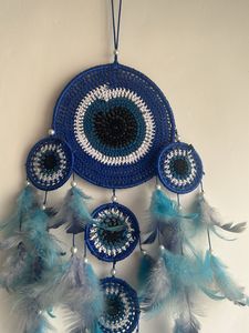 Handmade Crochet Dream Catcher - Evil Eye Design