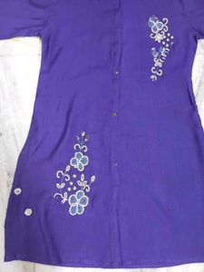 Purple Kurta Set with Embroidery