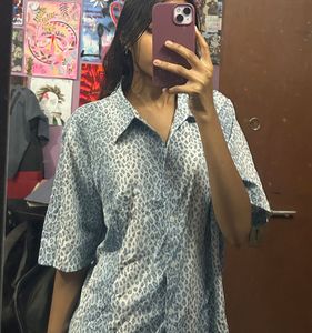 Leopard Print Button-Up Shirt