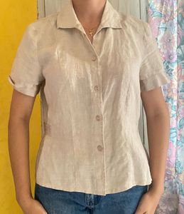 Linen Blend Short Sleeve Shirt