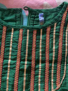 YK green Kurta For Girls Age6-7