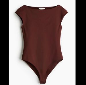 H&amp;M Brown Cap Sleeve Bodysuit