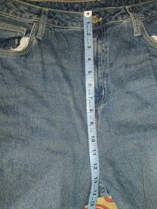 Women's Wide Leg Cropped Jeans,length 109