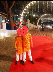 Kids' Festive Orange Combo  Kurta Only