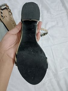 Black And White Heeled Sandals
