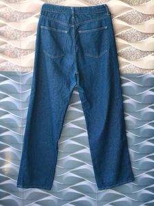 Classic Blue Wide Leg Denim Jeans