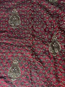 Embroidered Indian Saree with Blouse