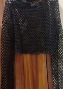 Black Fishnet Crop Top
