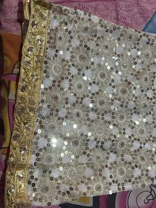 Sparkling White Sequined salwa set /free size