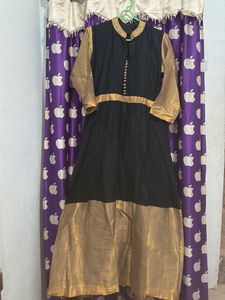 Elegant Black &amp; Gold Ethnic Gown