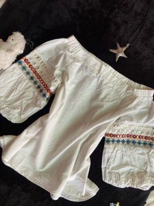 Boho Off-Shoulder Embroidered kurti top
