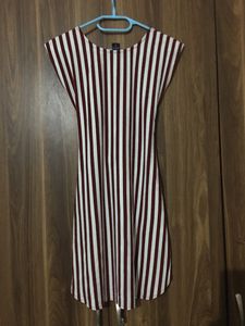 Price Drop❤️Striped Dress with Lace-Up Detail