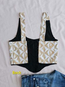 Boho Geometric Print Corset Top