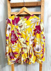 Floral Print Tie-Front Blouse size-36-38
