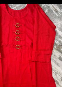 Vibrant Red Kurta with pajami