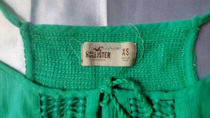 Green Embroidered Tassel Top