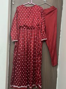 New heavy Maroon Kurta gown with Dupatta