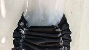 Black Ruched Drawstring skirt