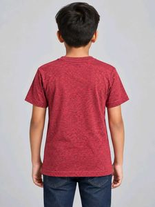 Boys Red Cotton Care T-Shirt