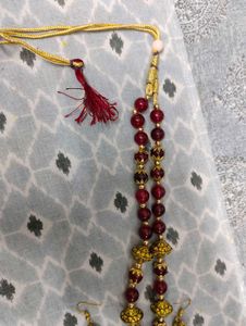Gold Tone Ethnic Necklace &amp; Earring Set