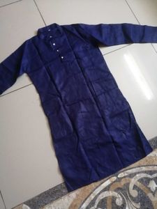 Elegant Navy Blue Cotton Silk Kurta