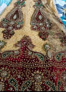 Embroidered Red Saree