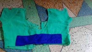 Embellished Teal Saree with Pink Border
