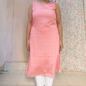 Pink sleeveless Kurta