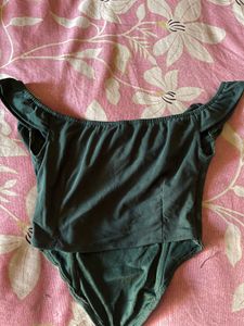 Elegant Dark Green Corset Top