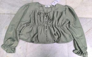 Green Peplum Top