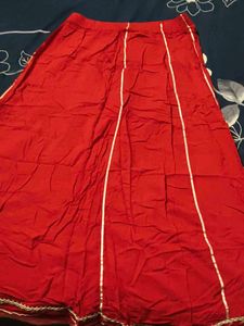 Vibrant Red Ethnic Skirt