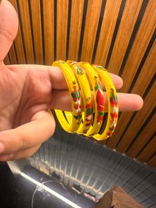 Vibrant Yellow Bangles Set