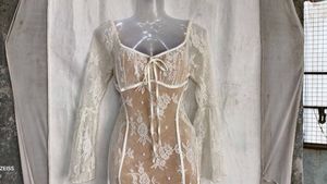 35167. Vintage Lace Mini Dress
