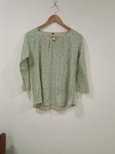 Light Green Printed Casual Top