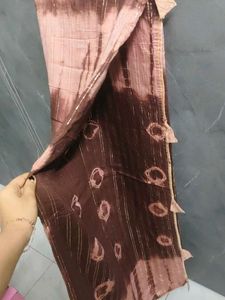 Elegant Brown &amp; Pink Ombre Saree with blouse