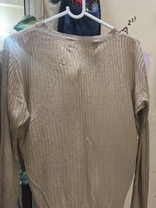 Ribbed Knit Long Sleeve Top