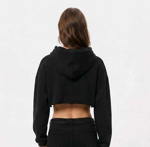 Black Atlanta Cropped Hoodie