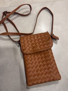 Woven Leather Crossbody Bag