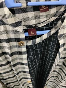 Chic Black &amp; White Checked Kurta Set