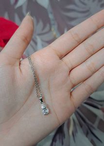 Delicate Rose & Crystal Pendant Necklace