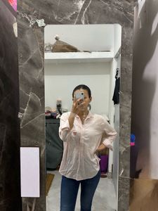 Pink Oversized Button-Up Shirt