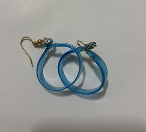 Blue Hoop Earrings